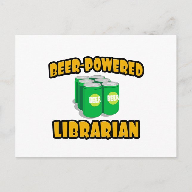 Bier-Powered Librarian Postkarte (Vorderseite)