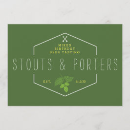 Bier-Probieren-Party-Signage, Stouts u. Träger Einladung