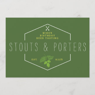 Bier-Probieren-Party-Signage, Stouts u. Träger Einladung