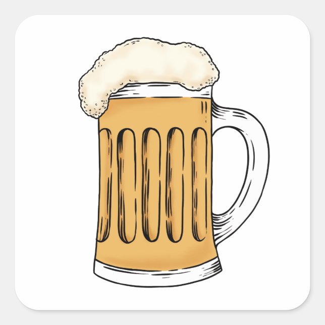 BIER QUADRATISCHER AUFKLEBER (Vorderseite)
