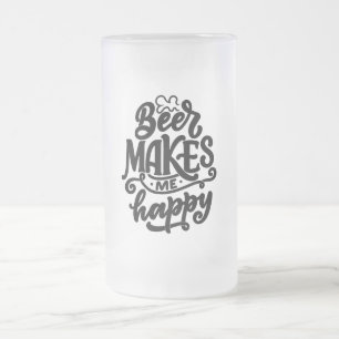 Bier Quote Typografie Mattierte Glas Bier Tasse