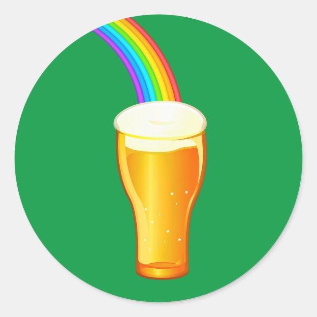 Bier Rainbow Runder Aufkleber (Vorderseite)