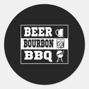 Bier Rauch Grill Schweinefleisch Byrbeque Bourbon  Runder Aufkleber