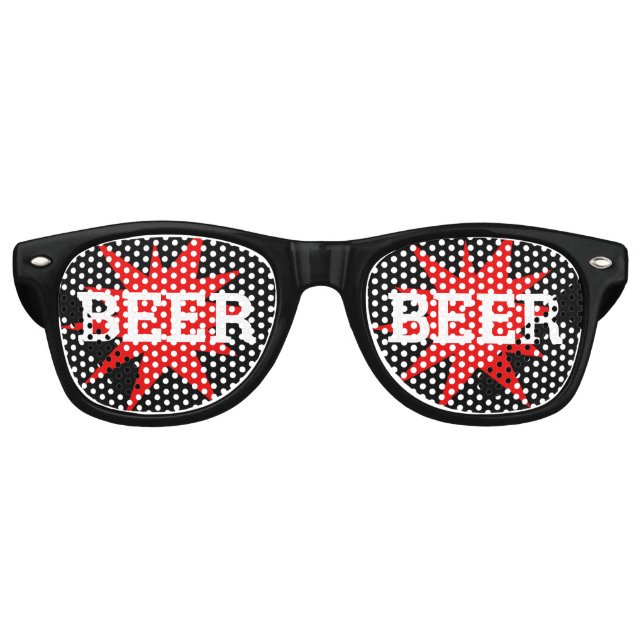BIER-Retro-Shades / Fun-Party-Sonnenbrille Partybrille (Vorderseite)