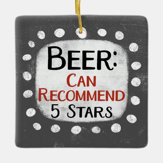 Bier Review 5 Sterne Ornament (Vorderseite)