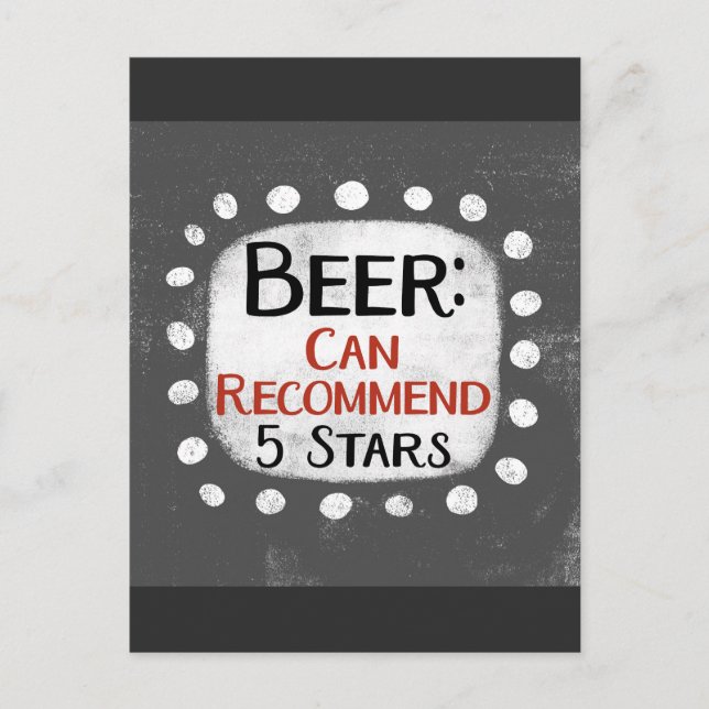 Bier Review 5 Sterne Postkarte (Vorderseite)