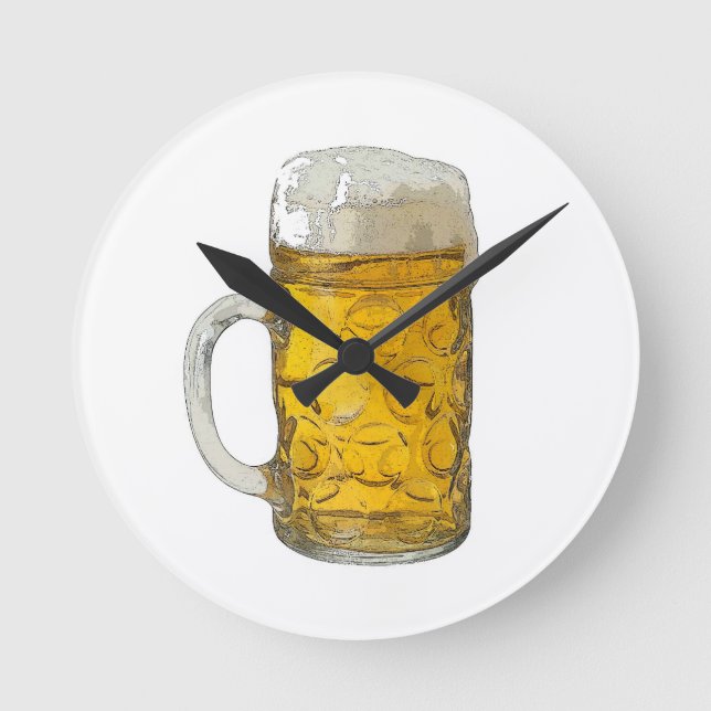 Bier Runde Wanduhr (Vorderseite)
