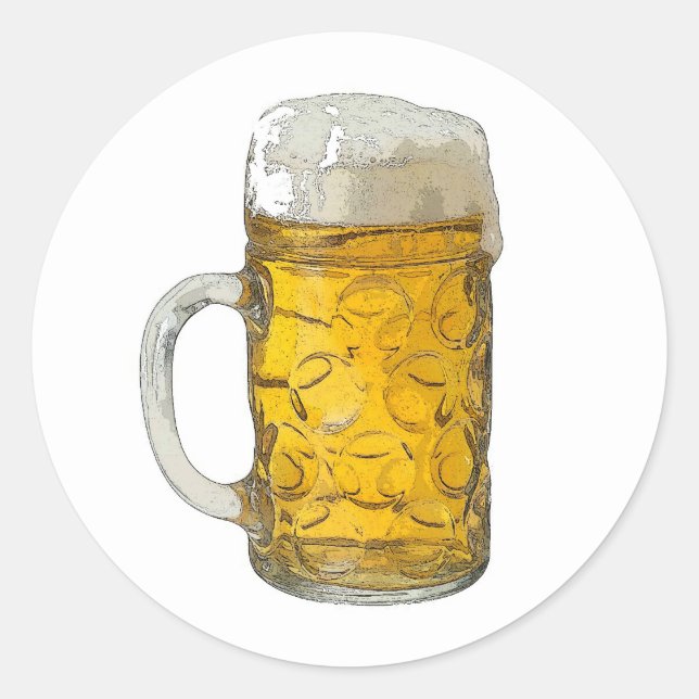 Bier Runder Aufkleber (Vorderseite)