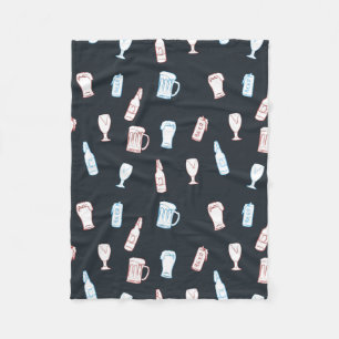 Bier Rustikale Handgezeichnete Whimsical-Bier-Männ Fleecedecke