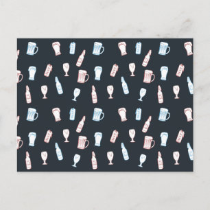 Bier Rustikale Handgezeichnete Whimsical-Bierparty Postkarte