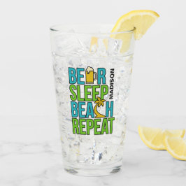 Bier - Schlaf - Beach individuelle Name Pint Glas