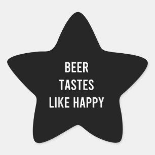 Bier schmeckt wie glückliches Funny Lieblings-Esse Stern-Aufkleber