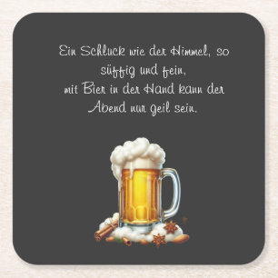 Bier so suffig rechteckiger pappuntersetzer