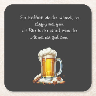 Bier so suffig  rechteckiger pappuntersetzer