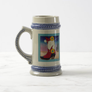 Bier, Stein - Cowboy Boot, alles bedruckt Bierglas
