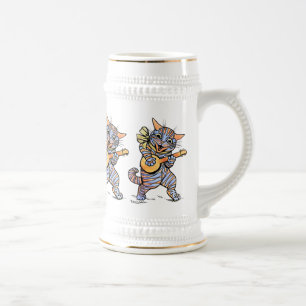 Bier Stein: Musikalische Katzen durch Louis Wain Bierglas