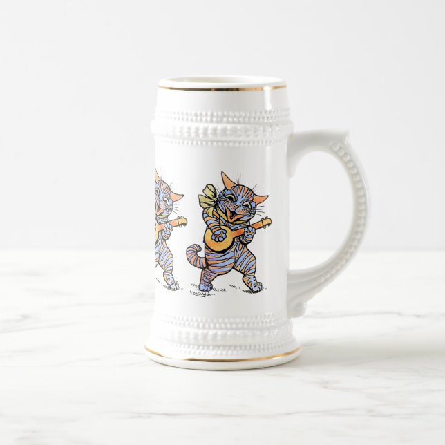 Bier Stein: Musikalische Katzen von Louis Wain Bierglas (Rechts)