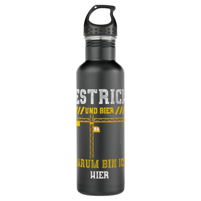 Bier, Strauß und Bier, ich.. Konstruktion Edelstahlflasche (Vorderseite)