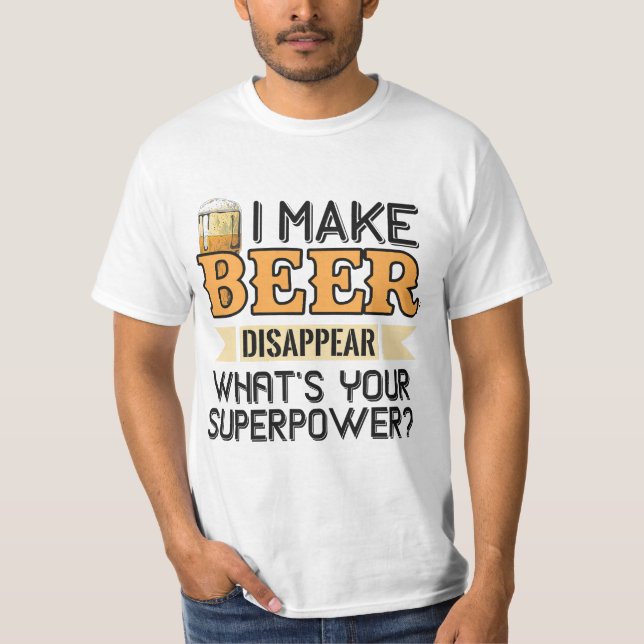 Bier Superpower individuelle Name T-Shirt (Vorderseite)