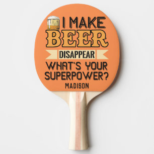 Bier Superpower individuelle Name Tischtennis Schläger