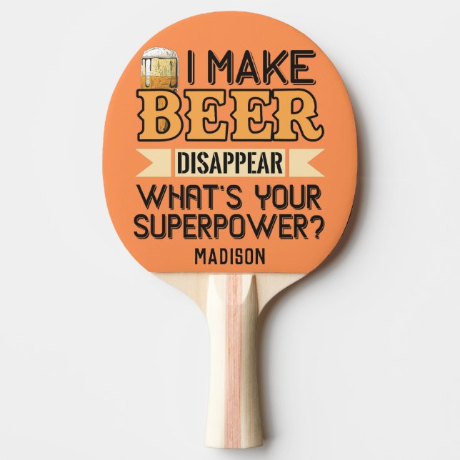Bier Superpower individuelle Name Tischtennis Schläger (Vorderseite)