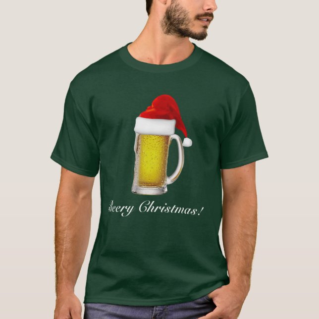 Bier-T-Shirt der Männer lustiges Beery Weihnachts T-Shirt (Vorderseite)