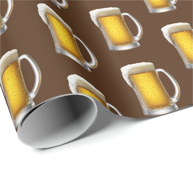 Bier-Tasse auf Braun Geschenkpapier (Rolleneckpunkt)