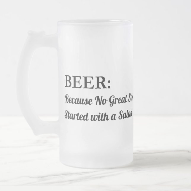 Bier-Tasse - Funny Quote Glass Stein Mattglas Bierglas (Links)