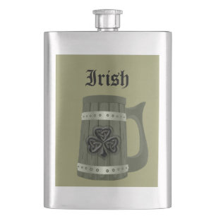 Bier-Tasse Irish Glücksspiel Kleeblatt Flachmann