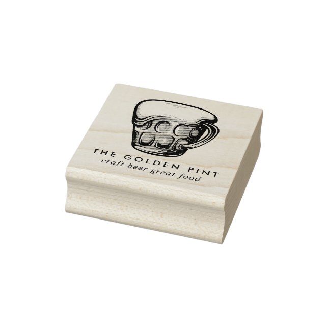 Bier-Tasse-Logo-Brauerei Bar Business Gummistempel (Stempel)