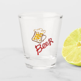 Bier-Tasse mit Bier und Schaumglas Schnapsglas