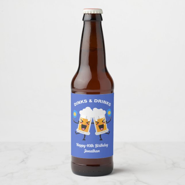 Bier-Tasse Pickeln, Pickleball Bierflaschenetikett (Vorderseite)
