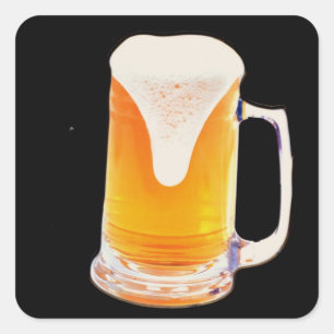 Bier-Tasse Quadratischer Aufkleber