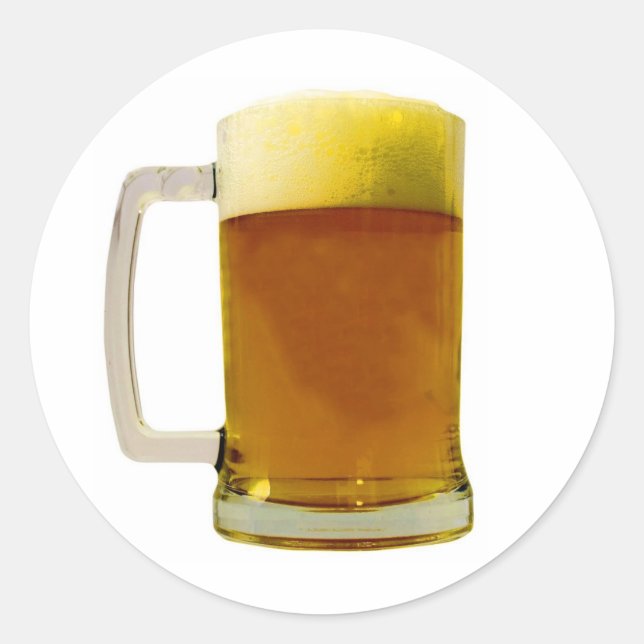 Bier-Tasse Runder Aufkleber (Vorderseite)