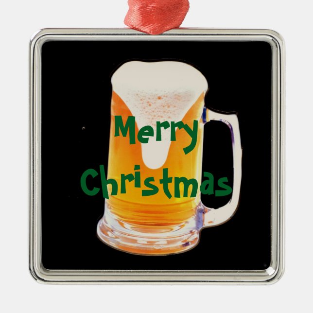 Bier-Tasse Silbernes Ornament (Vorne)