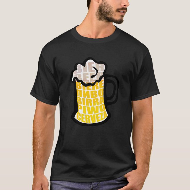 Bier Tasse trinken Foam Cerveza Internationale Bie T-Shirt (Vorderseite)