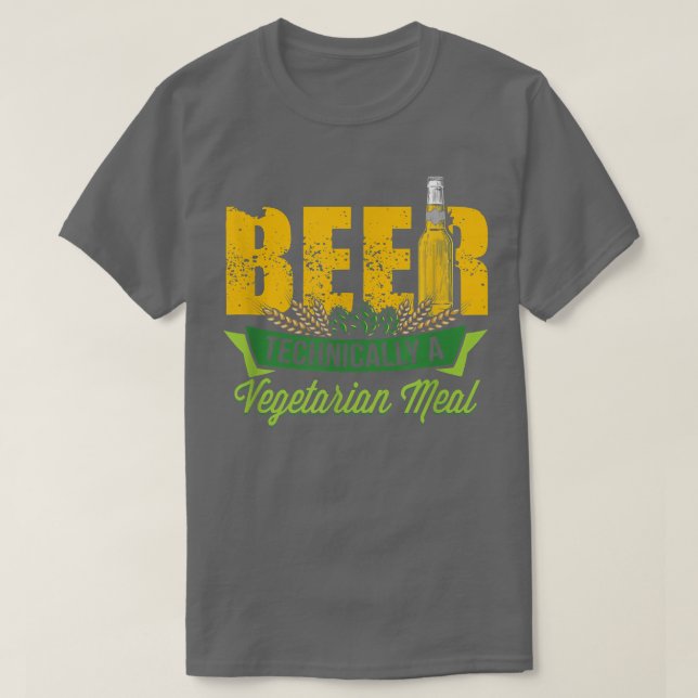 Bier Technisch ein vegetarisches Essen T-Shirt (Design vorne)