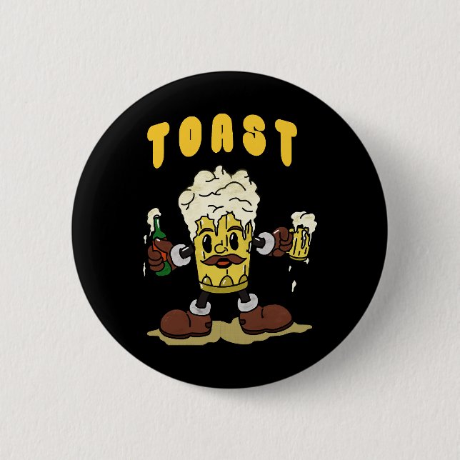Bier Toast Mascot Button (Vorderseite)