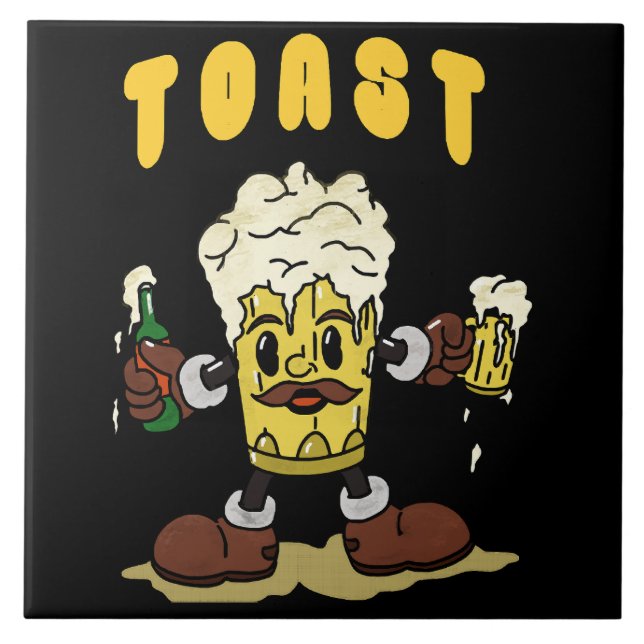 Bier Toast Mascot Fliese (Vorderseite)