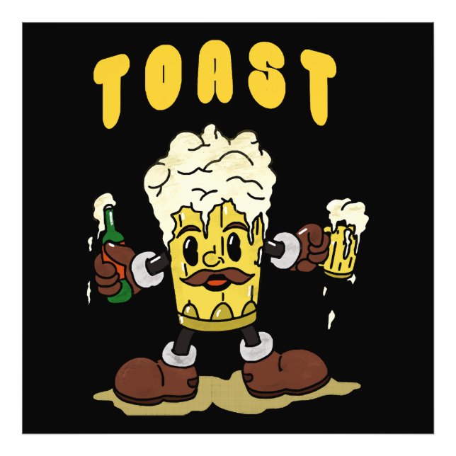 Bier Toast Mascot Fotodruck (Vorne)