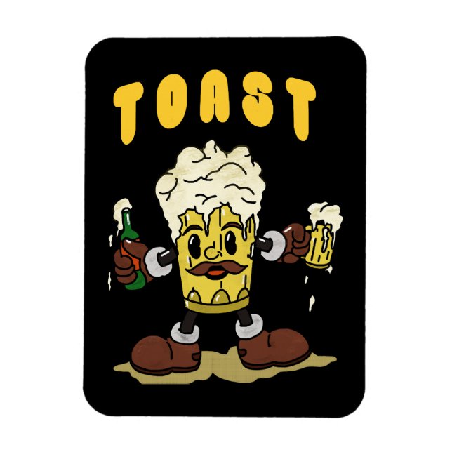 Bier Toast Mascot Magnet (Vertikal)