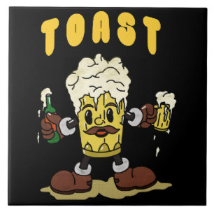 Bier Toast Maskottchen Fliese