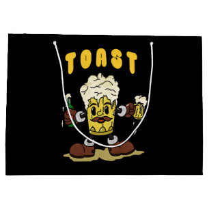 Bier Toast Maskottchen Große Geschenktüte