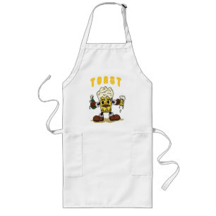 Bier Toast Maskottchen Lange Schürze