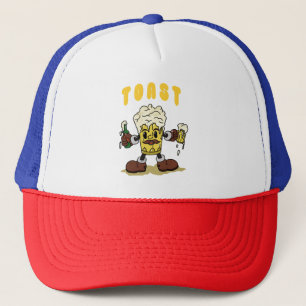 Bier Toast Maskottchen Truckerkappe