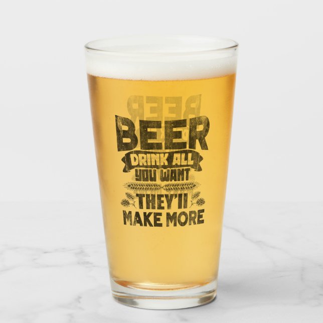 Bier trinken Alles, was du Will Glas (Vorne (Gefüllt))