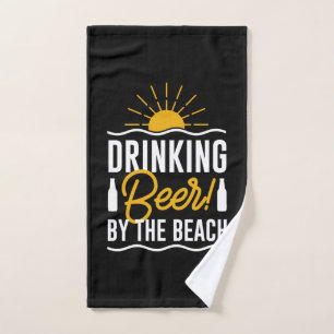 Bier trinken am Strand Handtuch