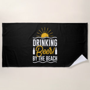 Bier trinken am Strand Strandtuch
