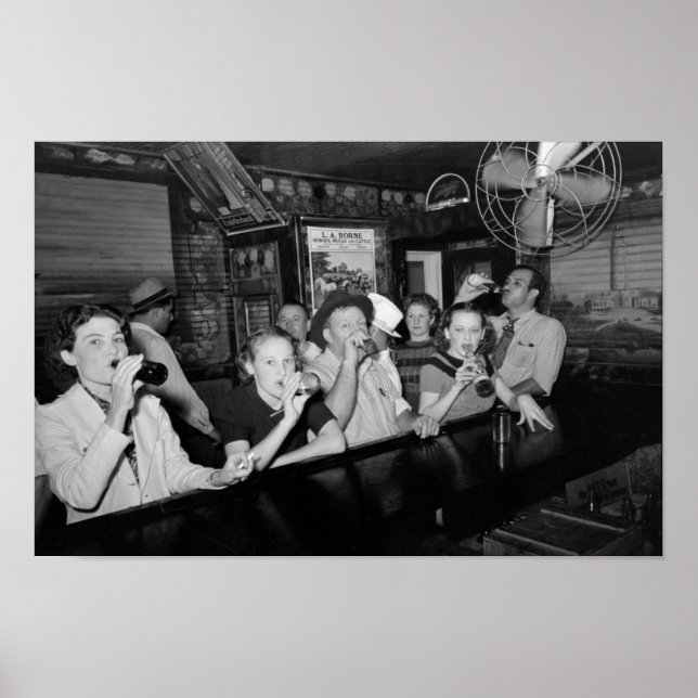 Bier trinken an der Bar - Große Depression - 1938 Poster (Vorne)