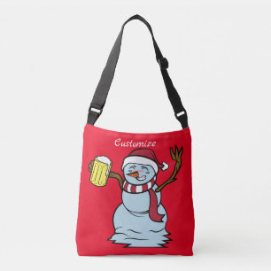 Bier trinken Betrunken Snowman Thunder_Cove Tragetaschen Mit Langen Trägern